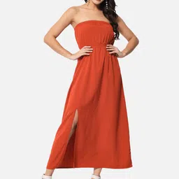 ALL WAYS YOU Side Slit Gathered Empire Midi Dress-image-52