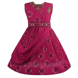 Wish Karo Girls Embellished Fit & Flare Maxi Dress image 1