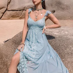 JC Mode Shoulder Straps Lace Inserts Fit & Flare Maxi Dress-picture-35