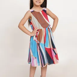 Creative Kids Girls Striped Fit & Flare Midi Dress-image-51
