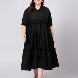 Indietoga Women Plus Size Ruffle Tiered Fit & Flare Maxi Dress-image-29