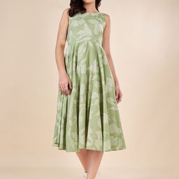 AKKRITI BY PANTALOONS Floral Printed Cotton Fit & Flare Midi Dress-picture-17