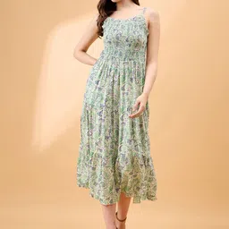 all about you Floral Print Fit & Flare Midi Dress-image-62