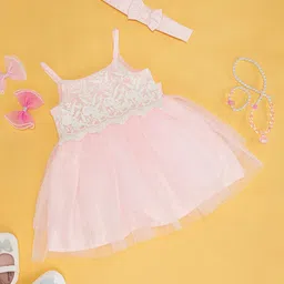 Pantaloons Baby Kids-Girls Self Design Shoulder Straps Lace Inserts Fit & Flare Dress-picture-18