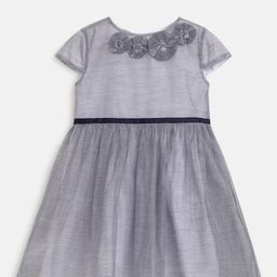 Chicco Girls Striped Bow Detail Cap Sleeeves Fit & Flare Dress-picture-17