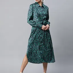 Global Republic Floral Print Shirt Midi Dress-image-52