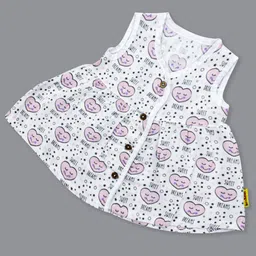 Born Babies Infant Girls Conversational Printed Gathered Organic Cotton A-Line Dress-picture-21