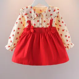 INCLUD Conversational Printed Round Neck Cuffed Sleeves Cotton Fit & Flare Dress-picture-36