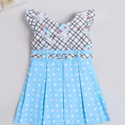 The Magic Wand Girls Polka Dot Print Flutter Sleeve Fit & Flare Dress-image-80