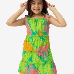 The Souled Store Tropical Print Cotton A-Line Dress-picture-37