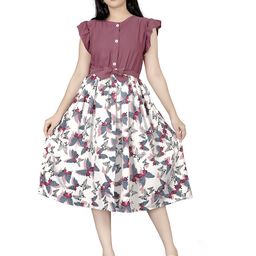 BAESD Floral Print Flutter Sleeve Fit & Flare Dress-picture-38