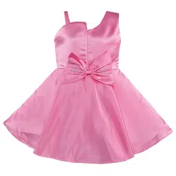 Wish Karo Pink Satin Fit & Flare Dress-image-6
