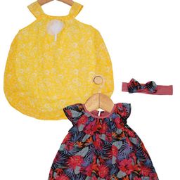Creative Kids Infants Pack Of 2 Floral Printed A-Line Dress With Attached Bodysuit-picture-6