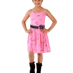 Kids Cave Girls Floral Print Fit & Flare Dress-image-89