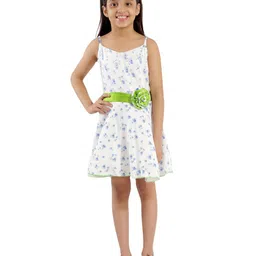 Kids Cave Girls Floral Print Fit & Flare Dress-image-87