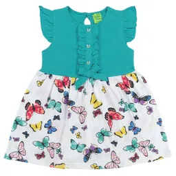 Clothe Funn Girls Conversational Printed Ruffled Cotton Fit & Flare Dress-picture-24
