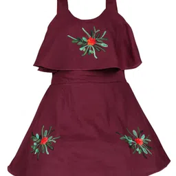 Wish Karo Floral Embroidered Sleeveless Layered Detail Fit & Flare Dress-picture-34