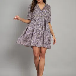 Amagyaa Floral Print Fit & Flare Dress-picture-22