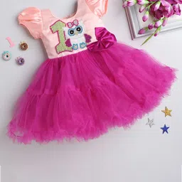 Pink Chick Girls Embellished Satin Fit & Flare Tulle Dress-picture-42
