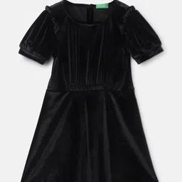 United Colors of Benetton Girls Puff Sleeves Fit & Flare Dress-picture-18