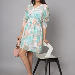 SHRIMAY Floral Print Fit & Flare Dress-picture-17