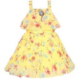 Wish Karo Girls Floral Print Georgette Fit & Flare Dress-picture-54