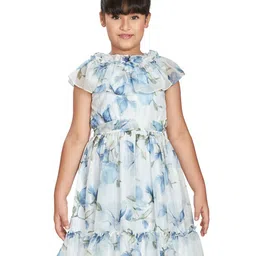 Peppermint Girls Floral Printed Ruffle Detailed Fit & Flare Dress-image-65