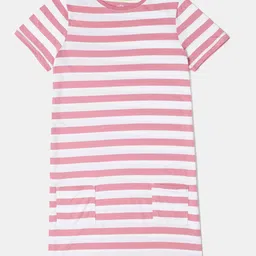 Jockey Girls Combed Cotton Striped Relaxed Fit Short Sleeve Sleep Dress - AG72-picture-27