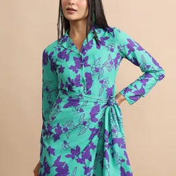 Tokyo Talkies Floral Printed Shirt Style Dress-image-67