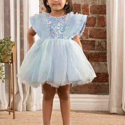 Ministitch Girls Embellished Net Fit & Flare Dress-picture-24