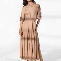 W Women Brown Maxi Dress-image-70