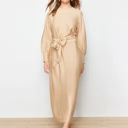 Trendyol High Neck Puff Sleeve Maxi Midi Dress-picture-35