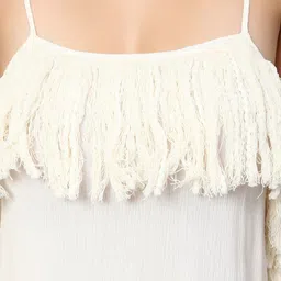 Amagyaa Shoulder Straps Sleeveless Fringed A-Line Dress image 2