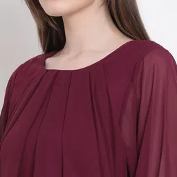 DRAAX Fashions Pleated High-Low A-Line Dress image 3