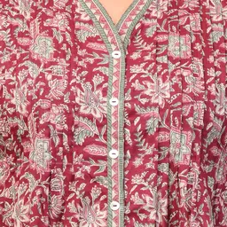 KALINI Plus Size Floral Printed Cotton A-Line Dress image 2