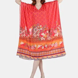 Sukshat Ethnic Motifs Printed Midi Kaftan Dress image 5