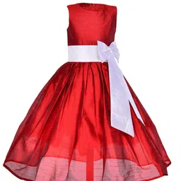 Samsara Couture Girls Red & White Applique Fit & Flare Maxi Dress-picture-17