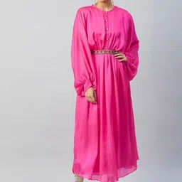 Athena Fuchsia Satin Maxi Dress image 2