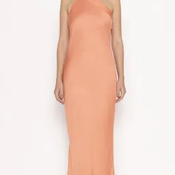 Contemponari Choker Neck Satin Maxi Dress image 2