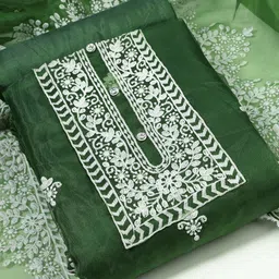 Sun Fashion And Lifestyle Ethnic Motifs Embroidered Organza Unstitched Dress Material image 2