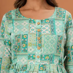 LALI JAIPUR Printed Cotton Maternity A-Line Midi Dress image 5