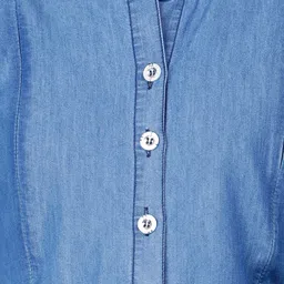 NIGHTSPREE Cotton Denim Maternity A-Line Midi Dress image 2