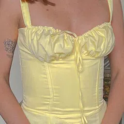 StyleCast Yellow Shoulder Straps A-Line Midi Dress image 2