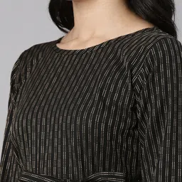 Souchii Self-Design Tie Ups Fit & Flare Midi Ethnic Dress image 2