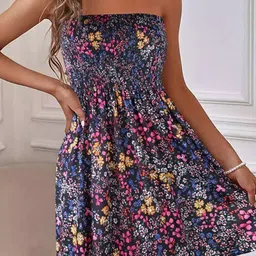 StyleCast x Revolte Floral Print Smocked A-Line Dress image 3