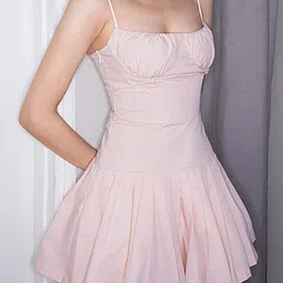 LULU & SKY Spaghetti Strap Pleated Fit & Flare Dress image 2