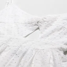 DENNISON White Self Design Cut-Outs A-Line Dress image 2