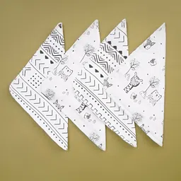 Fancy Fluff Kids Infants Pack of 4 Printed Bibs image 2