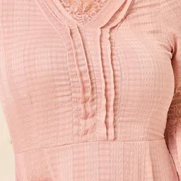 Styli Pink A-Line Lace V-Neck Midi Dress image 3