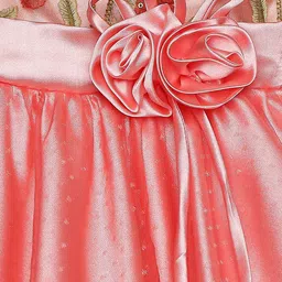MANY FROCKS & Girls Pink Satin A-Line Dress image 3